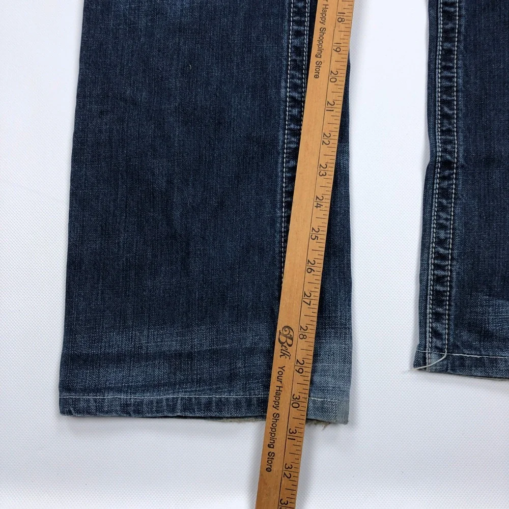 Affliction Premium Blake Jeans Mens 33 Medium Wash Straight Leg Embroidered **